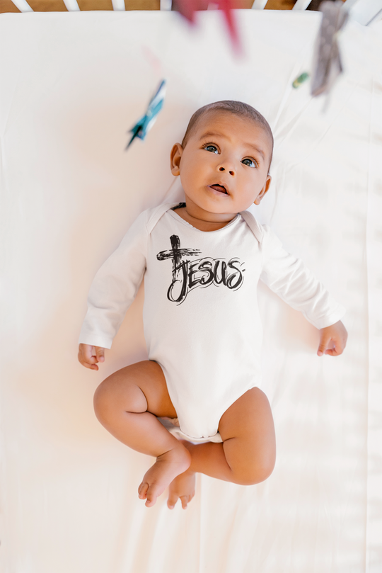 Jesus Cross Long Sleeve Onesie