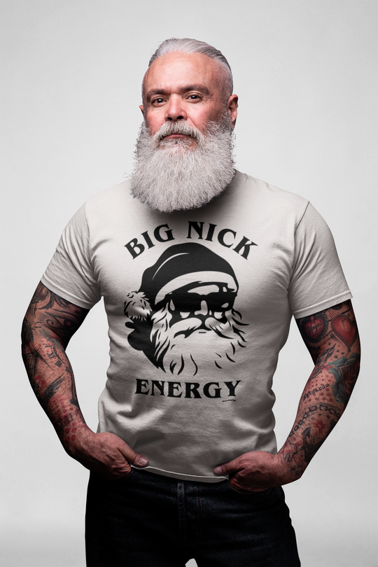 A relaxed fit unisex Big Nick energy Tee sweatshirt made of 80% ring-spun cotton and 20% polyester. Features a rolled-forward shoulder and back neck patch. Luxurious comfort in medium-heavy fabric.