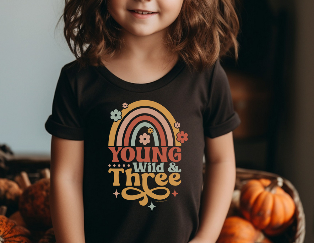 Young Wild and Three Toddler Tee