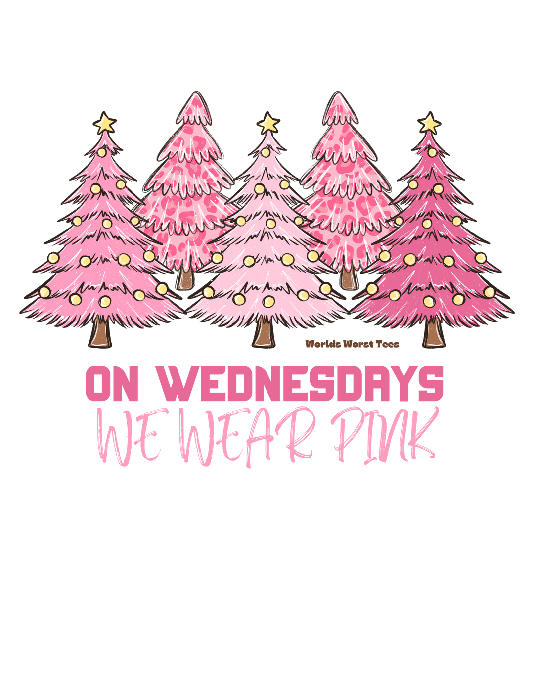 On Wednesdays We Wear Pink Christmas Kids Crew