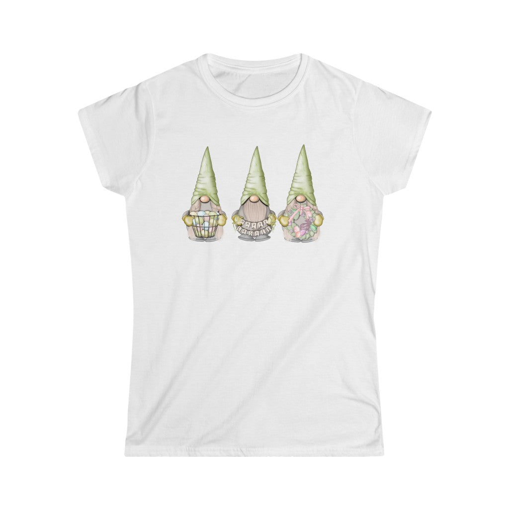 Happy Easter Gnomes-  Women's Softstyle Tee - huserdesigns