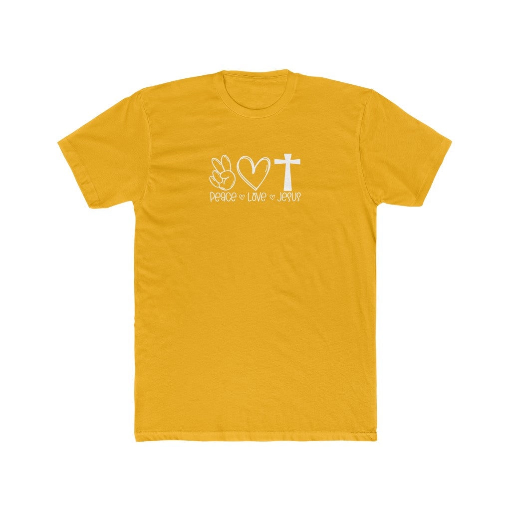 Peace, Love, Jesus-  Cotton Crew Tee - huserdesigns