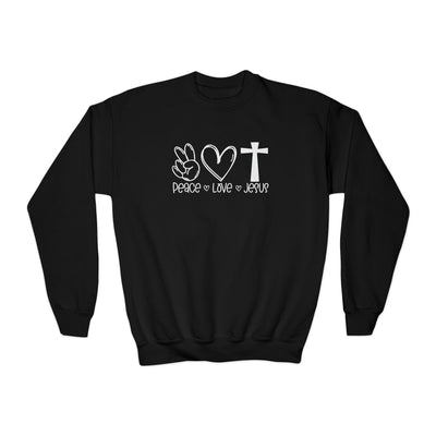 Peace Love and Jesus Youth Hoodie