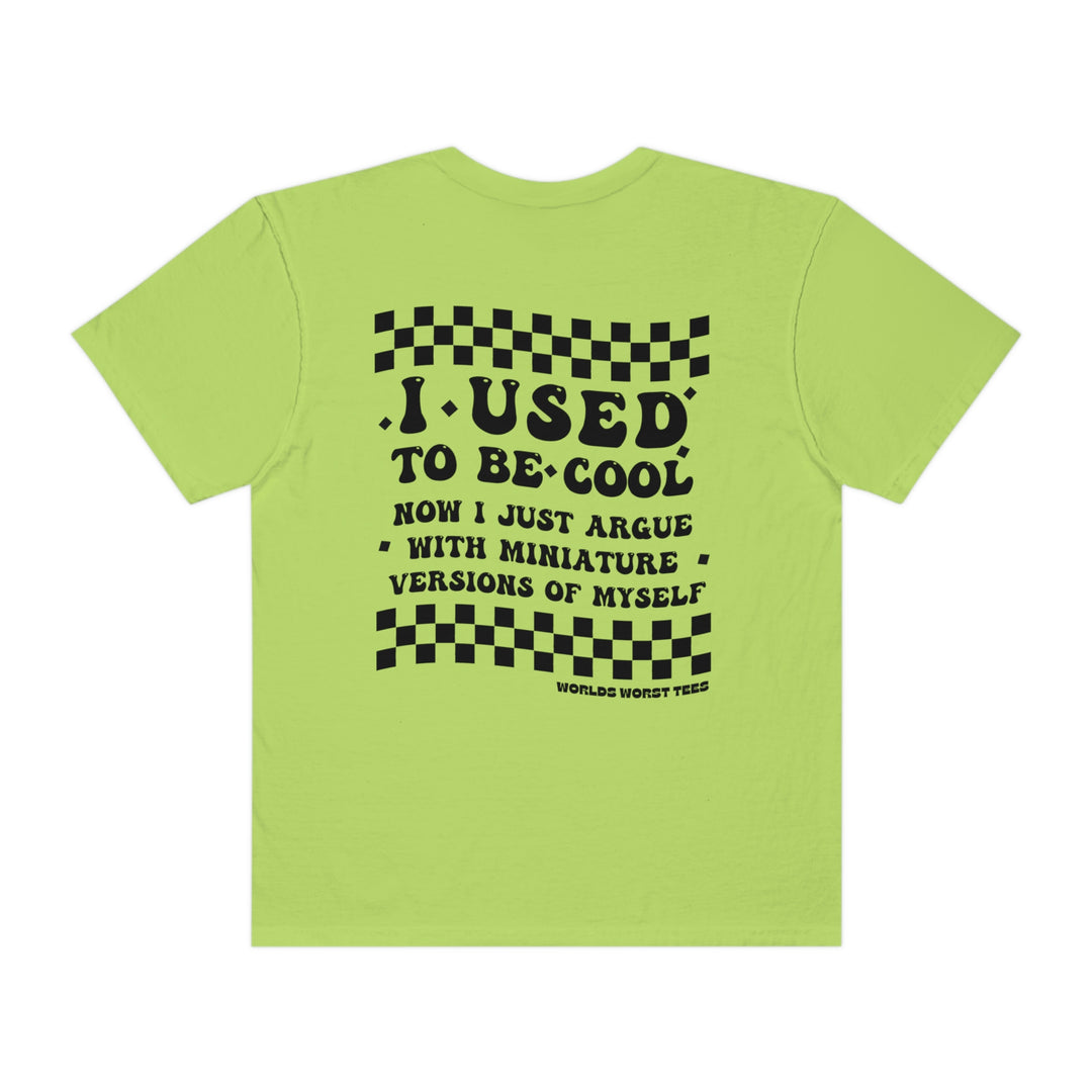 A relaxed fit, garment-dyed tee crafted from 100% ring-spun cotton. Double-needle stitching for durability, no side-seams for shape retention. Ideal for daily wear, introducing the I Used to Be Cool Mom Tee from Worlds Worst Tees.