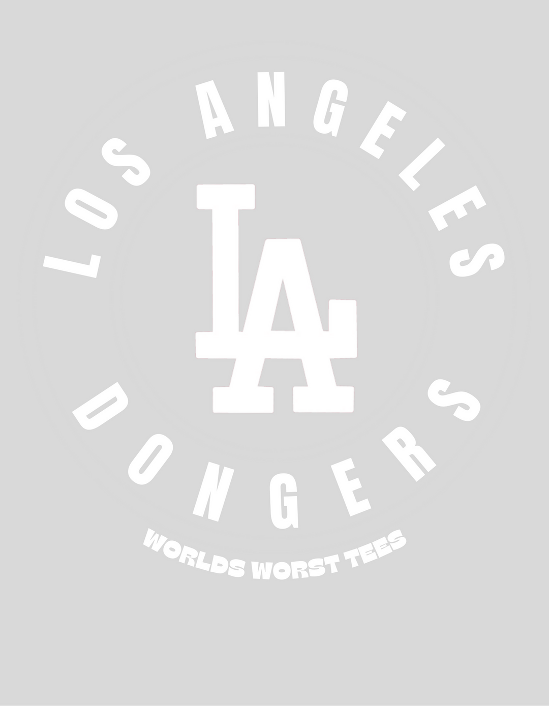 LA Dongers #15 Mike Hawk Tee: A white logo tee with a letter, premium fit, ribbed knit collar, and 100% combed cotton. Comfy, light, and roomy for workouts or daily wear.