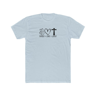 Peace, Love, Jesus-  Cotton Crew Tee - huserdesigns
