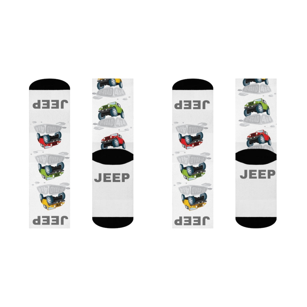 Jeep Wrangler - Sublimation Crew Socks - huserdesigns