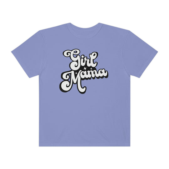 A relaxed fit Girl Mama Tee, 100% ring-spun cotton, garment-dyed for coziness. Double-needle stitching for durability, tubular shape with no side-seams. Medium weight, ideal for daily wear.