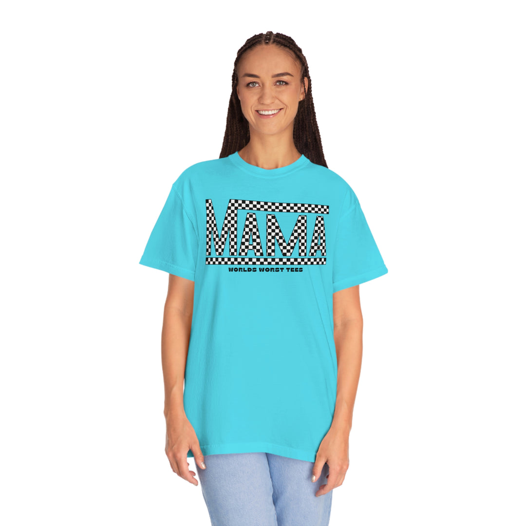 A relaxed fit Vans Mama Tee in blue, made from 100% ring-spun cotton. Garment-dyed for extra coziness, with double-needle stitching for durability and a tubular shape. Ideal for daily wear.