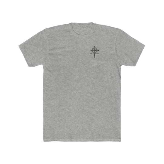 A relaxed fit, garment-dyed tee featuring a cross and crown of thorns design. Made of 100% ring-spun cotton for durability and coziness. Ideal for daily wear. From 'Worlds Worst Tees'.