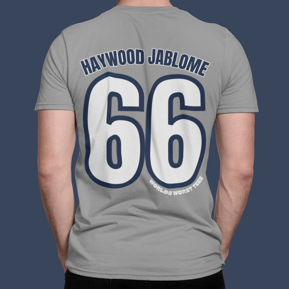 A premium fitted men’s short sleeve t-shirt featuring NY Yankers #66 Heywood Jablowme logo. Comfy, light, ribbed knit collar, roomy fit, 100% cotton. Ideal for workouts or daily wear.