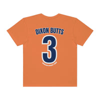 Houston Asshats #Dixon Butts Tee: Back view of a relaxed fit, garment-dyed t-shirt made of 100% ring-spun cotton. Double-needle stitching for durability, no side-seams for a tubular shape. Sizes: S-3XL.