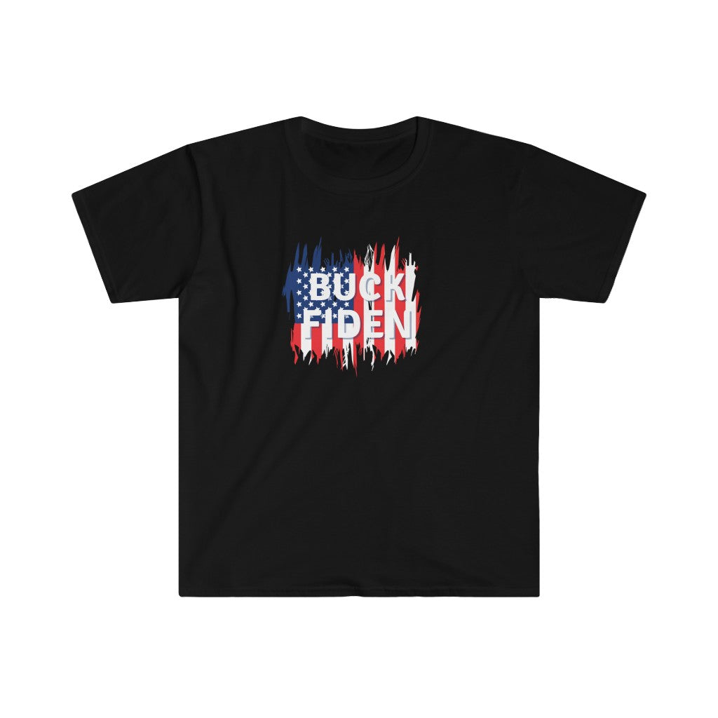 Buck Fiden Flag- Copy of Buck Fiden- Unisex Softstyle T-Shirt - huserdesigns