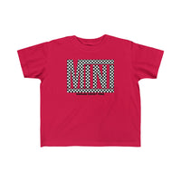 A Vans Mini Toddler Tee, soft and durable, ideal for sensitive skin. Made of 100% combed, ring-spun cotton, light fabric, classic fit, tear-away label, perfect for first adventures.