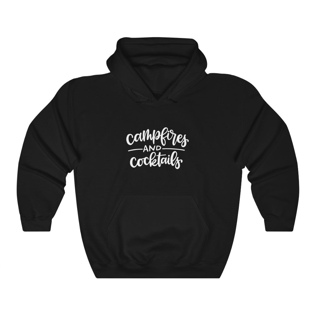 Cocktails and Campfires-  Heavy Blend™ Hooded Sweatshirt - huserdesigns