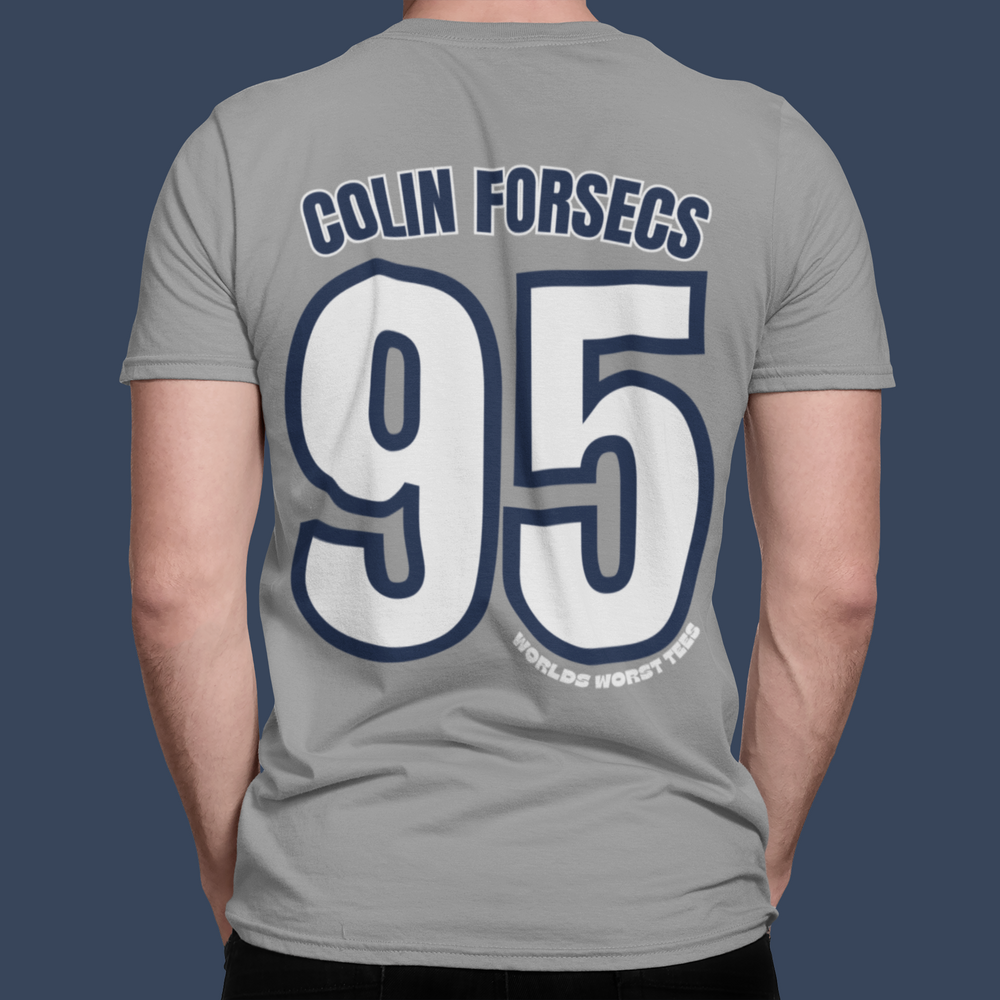 NY Yankers #95 Colin Forsecs Tee: Premium fitted men’s short sleeve shirt with ribbed knit collar, side seams for shape retention, and roomy comfort. 100% combed, ring-spun cotton for a light, quality feel.