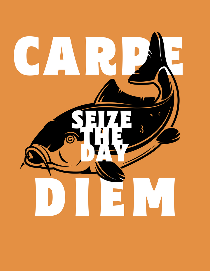A customizable Carpe Diem Fishing Tee by Comfort Colors, featuring 100% ring-spun cotton, a relaxed fit, and durable double-needle stitching. Sewn-in twill label for comfort.