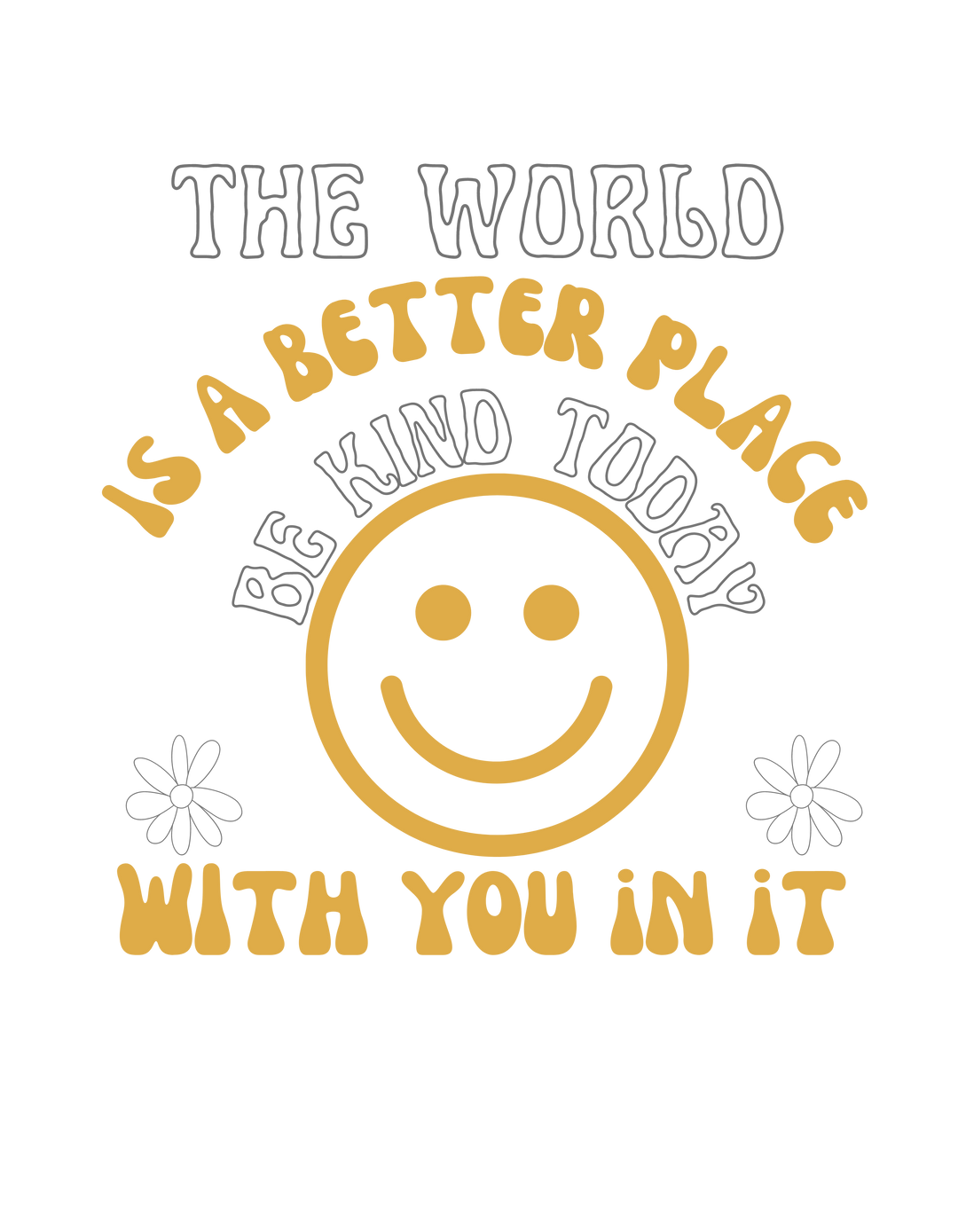 A Be Kind Today Hoodie featuring a yellow and black smiley face design. Unisex heavy blend, 50% cotton, 50% polyester, with kangaroo pocket and drawstring hood. Medium-heavy fabric, classic fit.