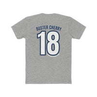 Men's NY Yankers #18 Buster Cherry Tee, premium fitted short sleeve shirt with ribbed knit collar, side seams for structure, and roomy fit. Combed, ring-spun cotton, lightweight fabric, and runs bigger.