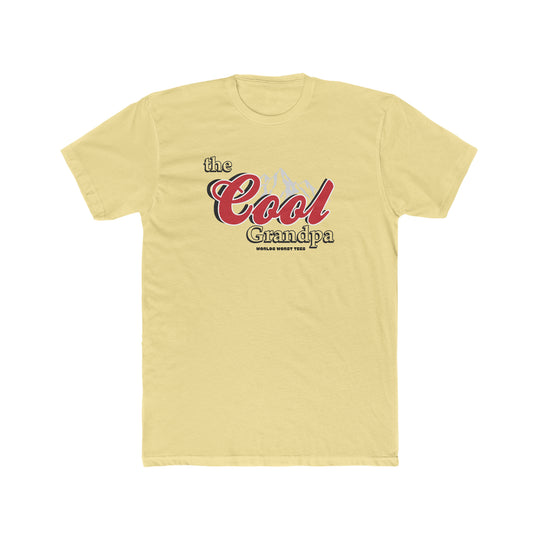 A relaxed fit, 100% ring-spun cotton t-shirt named The Cool Grandpa Tee. Garment-dyed for coziness, featuring double-needle stitching for durability and a seamless design for a tubular shape.