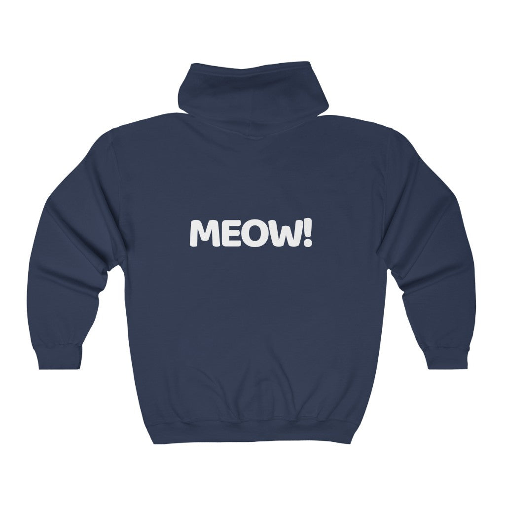 MEOW!-  Unisex Heavy Blend™ Full Zip Hooded Sweatshirt - huserdesigns