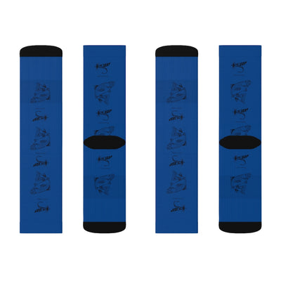 Fly Trout Blue - Sublimation Socks - huserdesigns