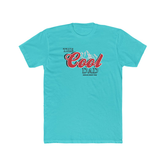 A relaxed fit, garment-dyed tee made of 100% ring-spun cotton from Worlds Worst Tees. The Cool Dad Tee features double-needle stitching for durability and a seamless design for a tubular shape.