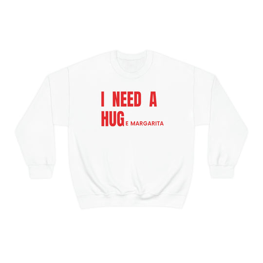 A unisex heavy blend crewneck sweatshirt featuring the I Need a HUGe Margarita design. Made of 50% cotton and 50% polyester, with a ribbed knit collar and a loose fit. Sewn-in label, true to size.