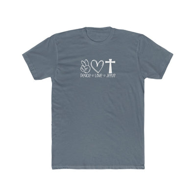 Peace, Love, Jesus-  Cotton Crew Tee - huserdesigns