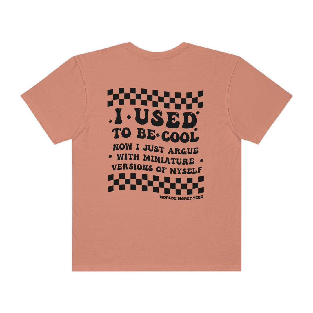 Relaxed fit I Used to Be Cool Mom tee, garment-dyed with ring-spun cotton for coziness. Double-needle stitching for durability, tubular shape with no side-seams. Medium weight, versatile daily wear.