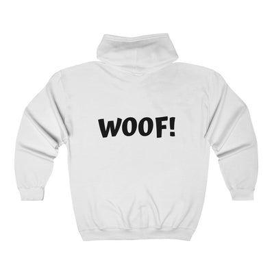 WOOF-  Unisex Heavy Blend™ Full Zip Hooded Sweatshirt - huserdesigns
