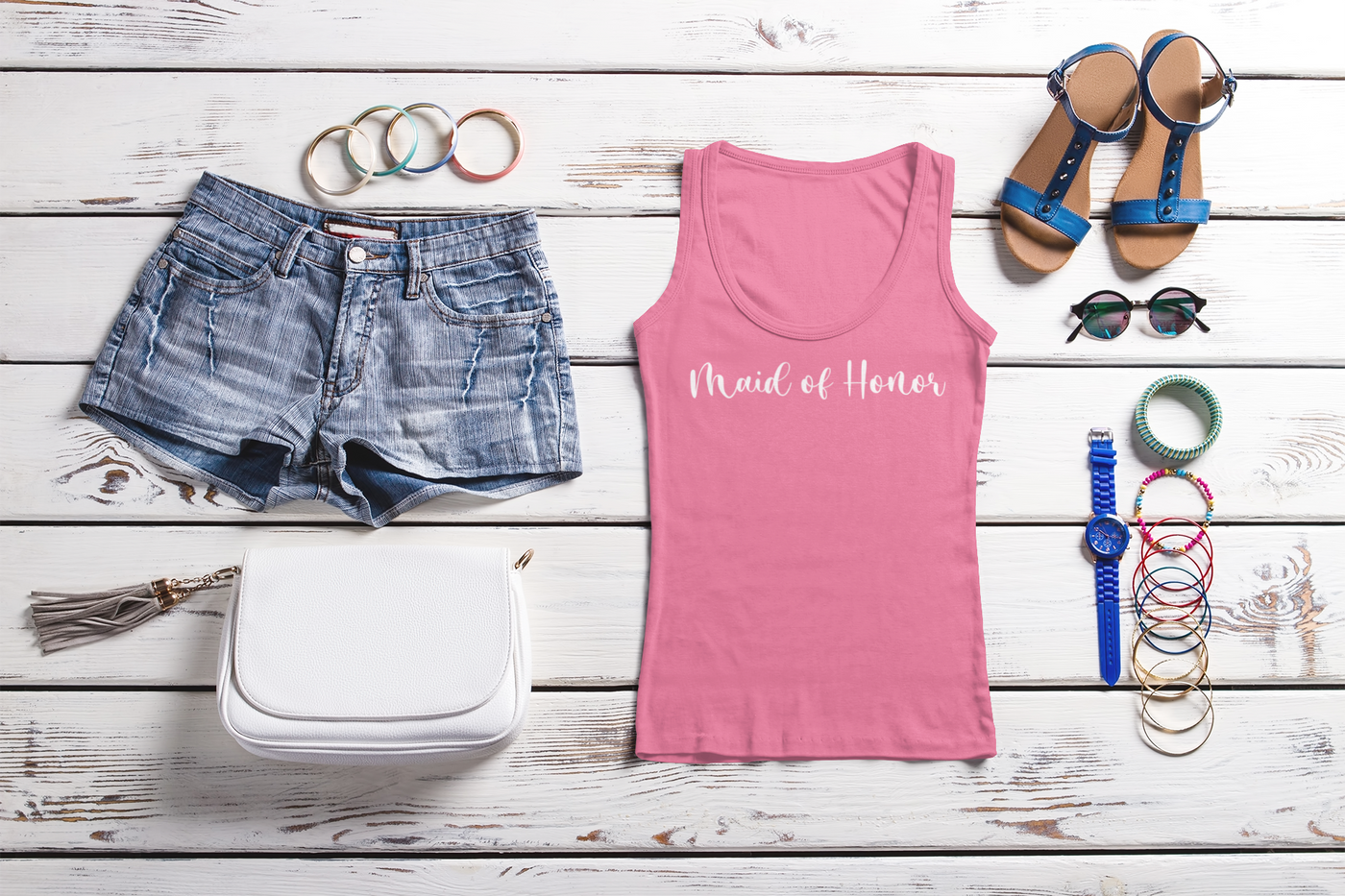 Maid of Honor Women's Ideal Racerback Tank - huserdesigns