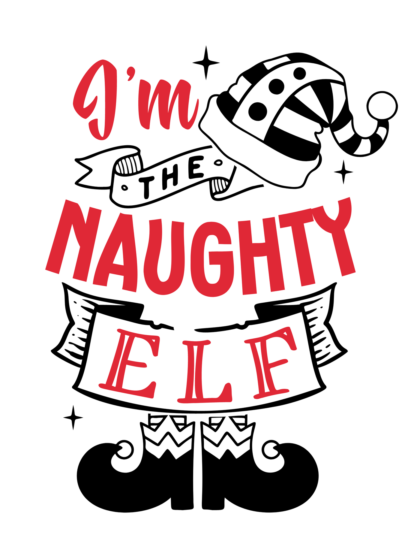 I'm the Naughty Elf Toddler Long Sleeve Tee